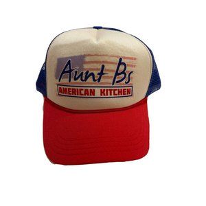 Aunt Bs American Kitchen Trucker Snap Back Baseball Hat Cap Red White Blue Nukem